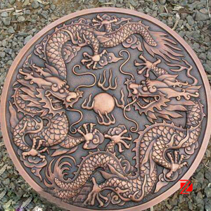 Bronze dragon relief